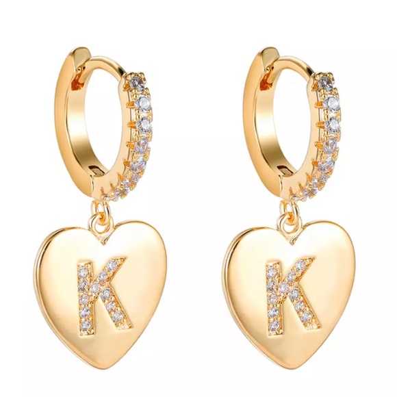 🤍Gold plated letter “A” ,”B”, “C”, “D”, “E”,”M”, “K” , “S” earrings - Picture 9 of 9